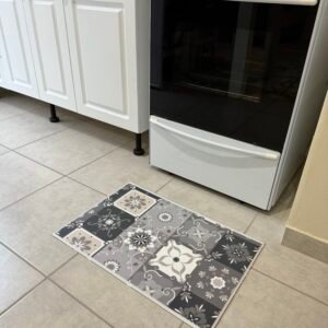 Alfombra " VINILICA" 40 cm x 60 cm SIMIL MOSAICO GRISES