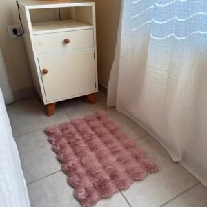 Alfombra ''PIEL DE CONEJO" Rosa Viejo