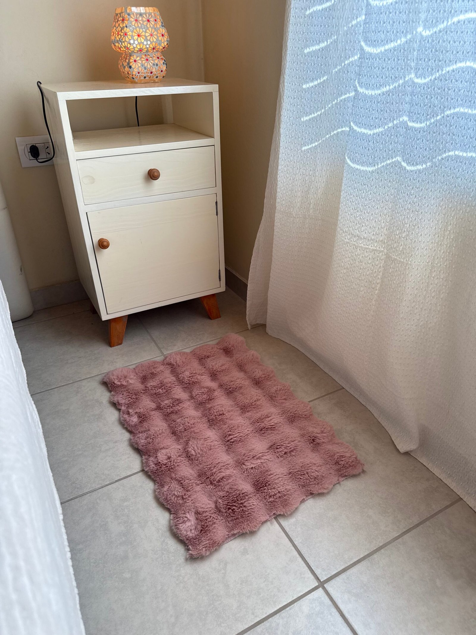 Alfombra ''PIEL DE CONEJO" Rosa Viejo